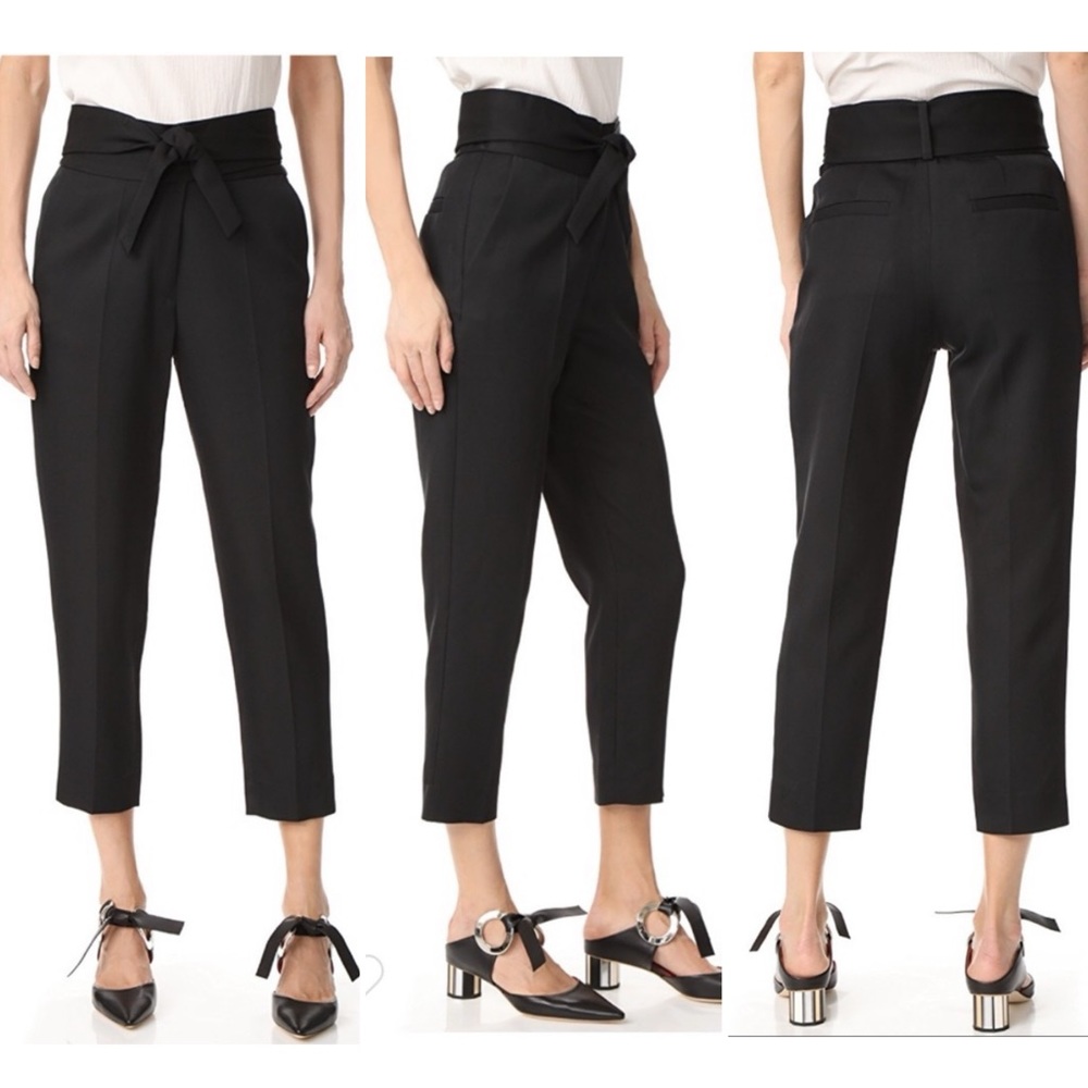 IRO Sheava Tie-Waist Cropped High-Rise Pants  Trouser Dress Work